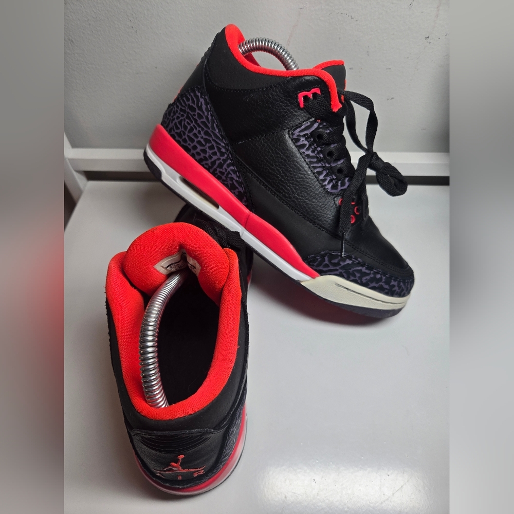 NIKE AIR JORDAN 3 RETRO (GS) "CRIMSON" TRAINERS 398614-005